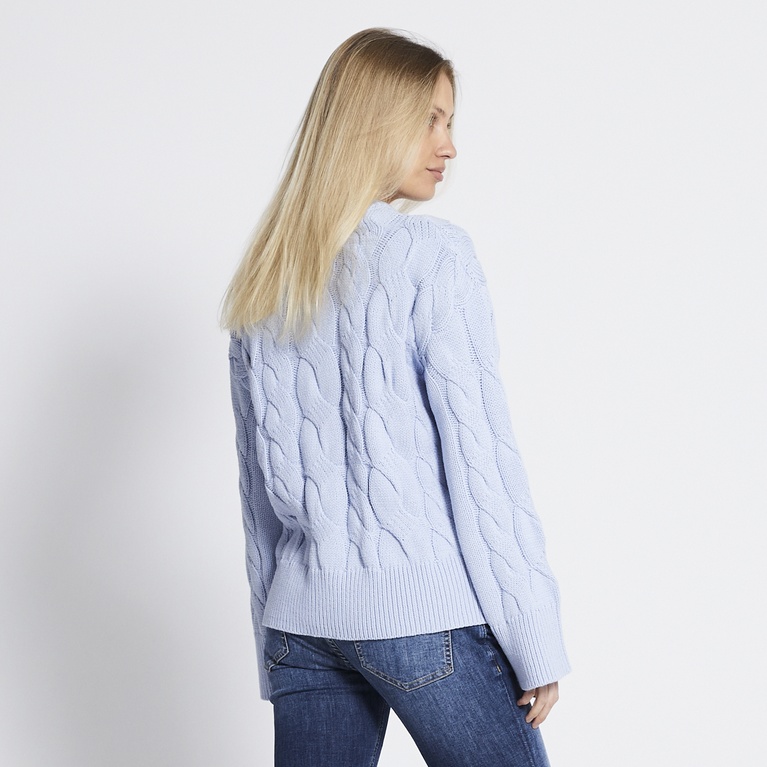 Cable knit cardigan "Viveka" Light blue